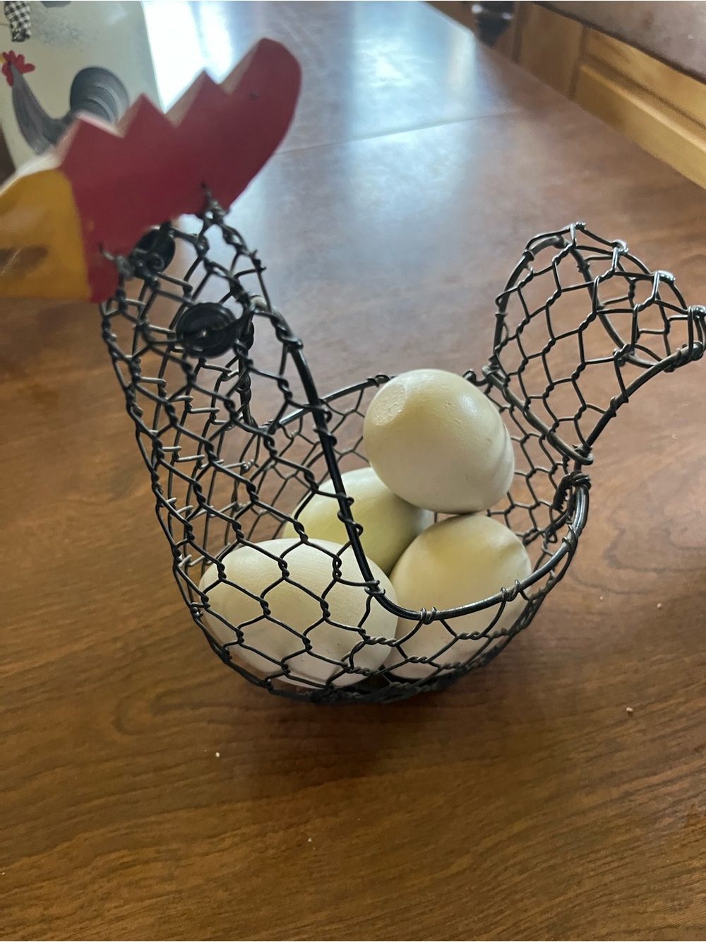 Wire Farmhouse Chicken Egg Basket - Black